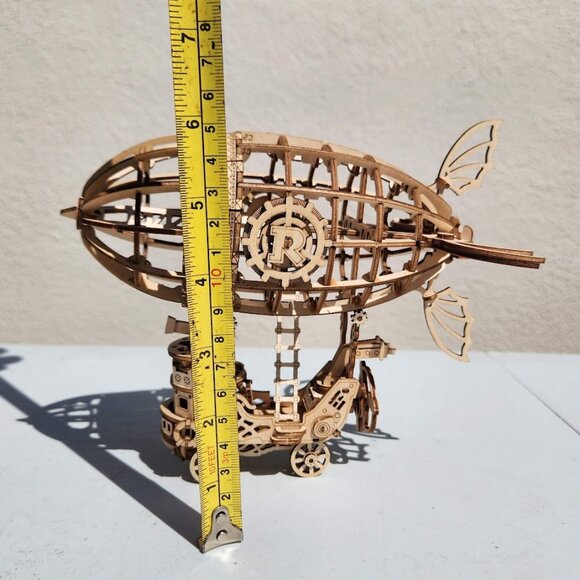 Wooden Airship Hot Air Balloon Model Bookshelf Desk Decor Steampunk Retro Steam - Picture 13 of 16